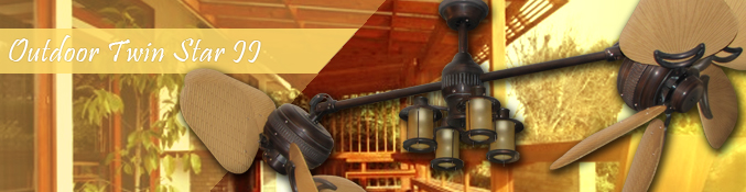 Outdoor Twin Star II Double Ceiling Fan 