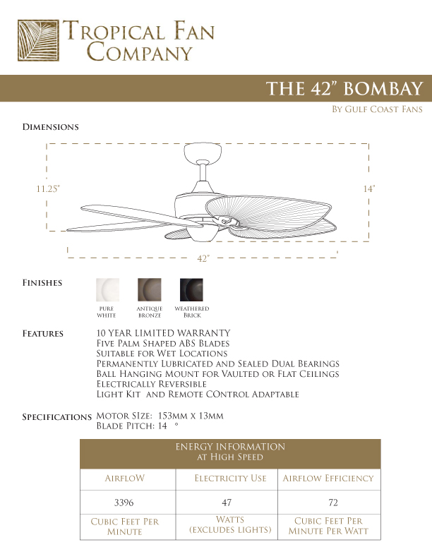 42 Inch Bombay Outdoor Ceiling Fan