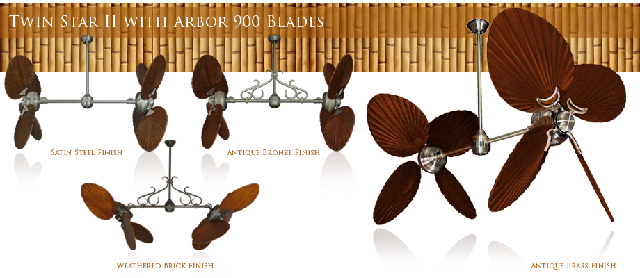 50 Inch Double Twin Star Ceiling Fan With Abor 900 Blades