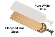 56 inch sweep blades in bleached oak gloss or pure white gloss