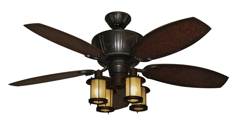 Centurion Outdoor Ceiling Fan w/ 52" Aged Mahogany Blades 450 Light 'Centurion