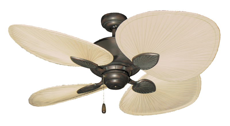 Palm Breeze II Tropical Ceiling Fan w/ 48" Natural Palm Blades 'Palm