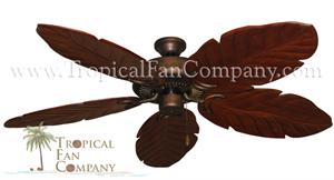 Tropical Ceiling Fan Riviera with Arbor leaf blades in cherry - 52 inch sweep