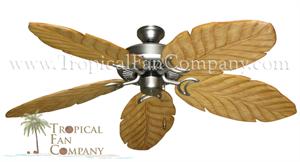 Tropical Riviera Ceiling Fan with Arbor100 Leaf Wood Blades - 58 inch sweep