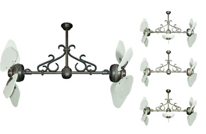 Twin Star dual outdoor ceiling fan with 35 inch abs plastic pure white blds