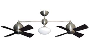 Metropolitan Double Ceiling Fan - Satin Steel