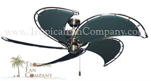 Nautical Ceiling Fan Brush Silver & Green Blades