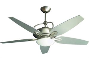 Proton Modern Style Ceiling Fan in Satin Steel Silver Finish
