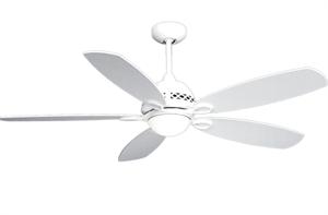 pure white ramsey modern ceiling fan with light