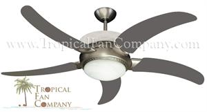 Sunrise Contemporary Ceiling Fan Satin Steel w/ 56