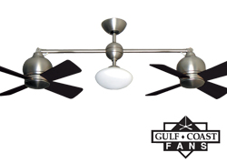 Metropolitan Double Ceiling Fan - Satin Steel