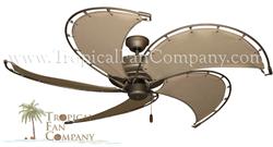 Antique Bronze Nautical Ceiling Fan with Khaki Blades