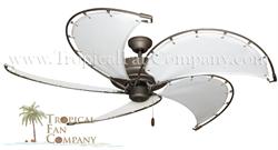 Antique Bronze Nautical Ceiling Fan with White Blades