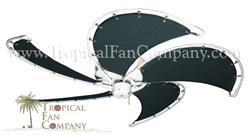 White Nautical Ceiling Fan with 52 inch Green Nautical Blades